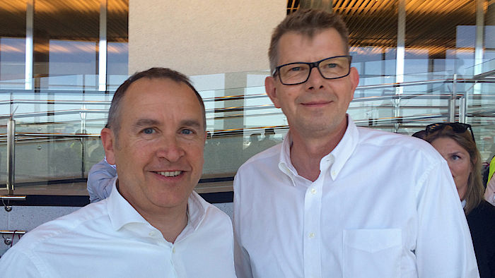  CCO der Eurowings (links) Oliver Wagner und der neue CEO Torsten Dirks (rechts)