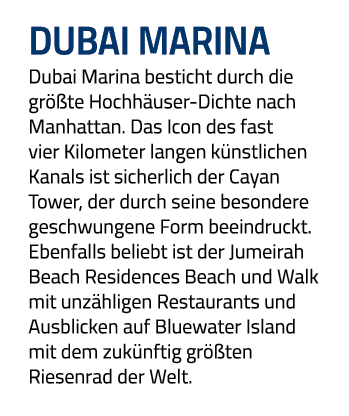 dubai marina Dubai Marina besticht durch die größte Hochhäuser-Dichte nach Manhattan  Das Icon des fast vier Kilomete   