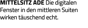 Mittelsitz ade Die digitalen Fenster in den mittleren Suiten wirken täuschend echt 