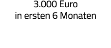 3 000 Euro in ersten 6 Monaten 
