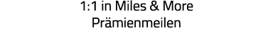 1:1 in Miles & More Prämienmeilen 