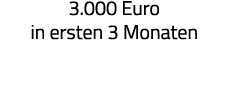 3 000 Euro in ersten 3 Monaten 